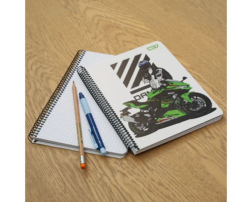 Зошит для записів Yes А5 80 аркушів клітинка на спіралі Moto (152299)