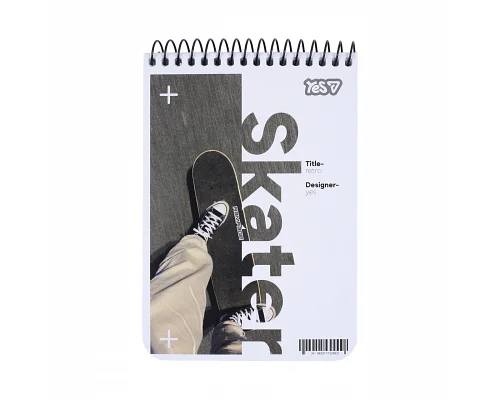 Зошит для записів Yes А6 80 аркушів клітинка на спіралі Skater (152302)