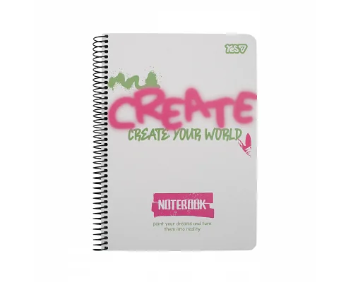 Зошит для записів Yes А5 80 аркушів клітинка на спіралі Create (152307)
