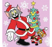 Картина по номерам Tom and Jerry: у елки  25х25 Идейка (KHO6858)