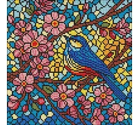 Алмазна мозаїка Вітраж. Синиця art_selena_ua 30х30 Ідейка (AMO8326)