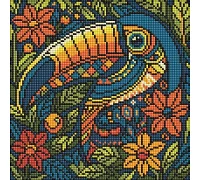 Алмазна мозаїка Вітраж. Тукан art_selena_ua 30х30 Ідейка (AMO8332)