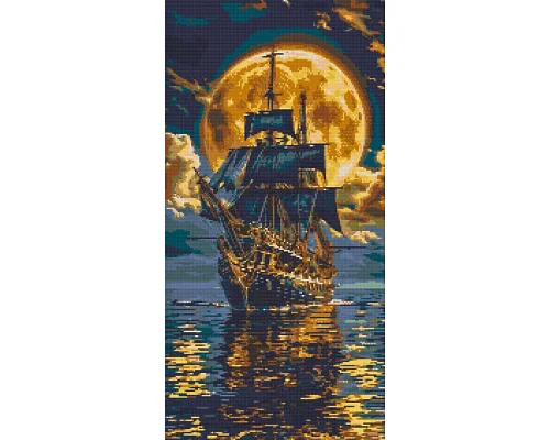 Алмазна мозаїка XXL Корабель у морі 40х80 см Орігамі (OD5108)