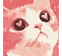 Картина по номерам Влюбленный кот art_selena_ua 30х30 Идейка (KHO6864)
