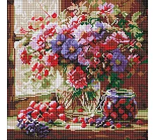 Алмазна мозаїка Букет і фрукти art_selena_ua 40х40 Ідейка (AMO8314)