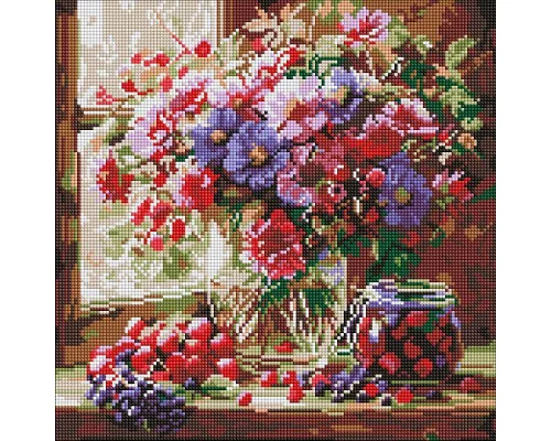 Алмазная мозаика Букет и фрукты art_selena_ua 40х40 Идейка (AMO8314)