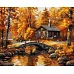 Картина за номерами Селище над річкою art_selena_ua 40х50 Ідейка (KHO6426)