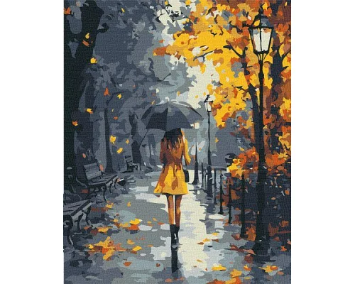 Картина за номерами Під осінньою зливою art_selena_ua 40х50 Ідейка (KHO8698)