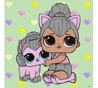 Картина за номерами L.O.L. Surprise! TroopSurprise Kitty Queen With Kitty 40х40 Ідейка (KHO6290)