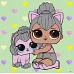 Картина за номерами L.O.L. Surprise! TroopSurprise Kitty Queen With Kitty 40х40 Ідейка (KHO6290)