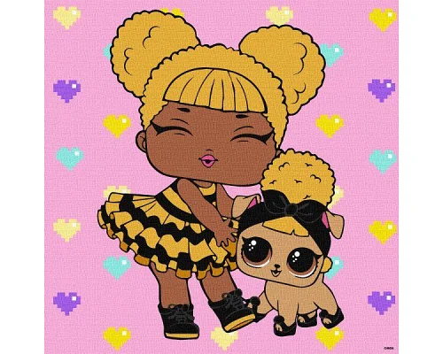Картина за номерами L.O.L. Surprise! TroopSurprise Queen Bee With Queen Pup 40х40 Ідейка (KHO6287)
