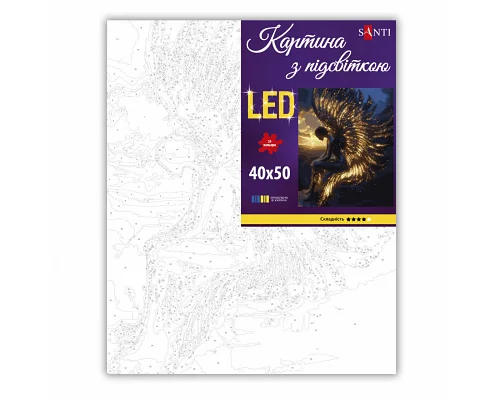 Картина за номерами Янгол на світанку LED підсвітка 40x50 см SANTI (956654)