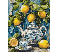 Картина за номерами Лимони і кераміка art_selena_ua 40х50 Ідейка (KHO5753)