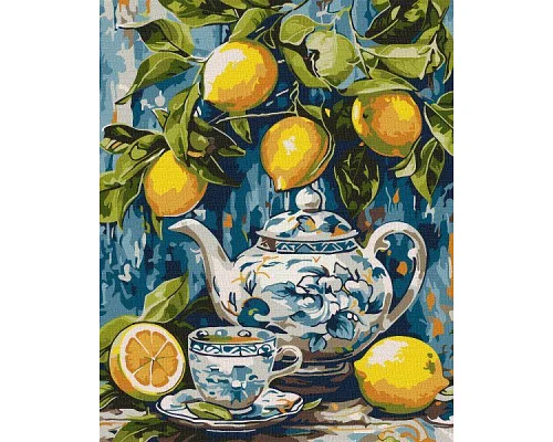 Картина за номерами Лимони і кераміка art_selena_ua 40х50 Ідейка (KHO5753)