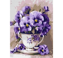 Картина за номерами Чай з фіалками art_selena_ua 30х40 Ідейка (KHO3335)