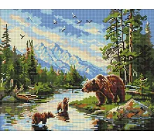 Алмазна мозаїка Ведмедиця і ведмежата art_selena_ua 40х50 Ідейка (AMO20089)