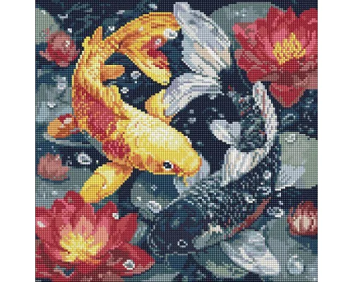 Алмазная мозаика Жизнь кои art_selena_ua 40х40 Идейка (AMO20087)