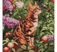 Алмазна мозаїка Бенгальський кіт art_selena_ua 40х40 Ідейка (AMO20079)