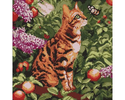 Алмазная мозаика Бенгальский кот art_selena_ua 40х40 Идейка (AMO20079)