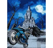 Картина за номерами Batman: Batcycle з фарбами металік extra Warner Bros 40х50 Ідейка (KHO8709)