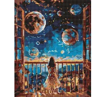 Алмазна мозаїка без підрамника Мрійлива ніч art_selena_ua 40х50 Ідейка (AMC20161)