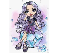 Картина за номерами Rainbow High. Violet з голограмними стразами (AB) 30х40 Ідейка (KHO1339)