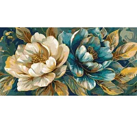 Картина за номерами Золотаві пелюстки з фарбами металік art_selena_ua 40х80 Ідейка (KHO3332)