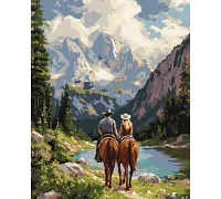 Картина за номерами Пара вершників у горах art_selena_ua 40х50 Ідейка (KHO8710)
