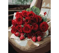 Картина за номерами Романтичний букет троянд art_selena_ua 40х50 Ідейка (KHO3337)
