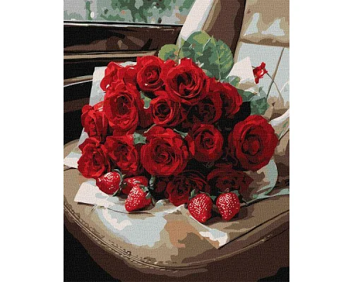 Картина за номерами Романтичний букет троянд art_selena_ua 40х50 Ідейка (KHO3337)