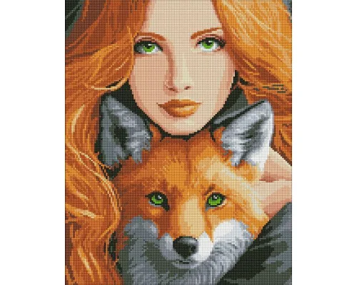 Алмазна мозаїка без підрамника Вогняна лисиця art_selena_ua 40х50 Ідейка (AMC20141)