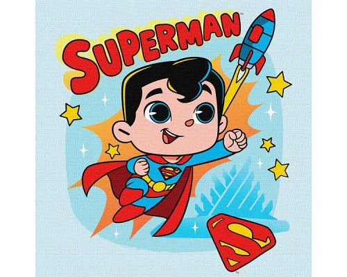Картина за номерами Superman: Політ до зірок Warner Bros 25х25 Ідейка (KHO1341)