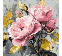 Картина за номерами Делікатна краса з фарбами металік art_selena_ua 40х40 Ідейка (KHO3346)