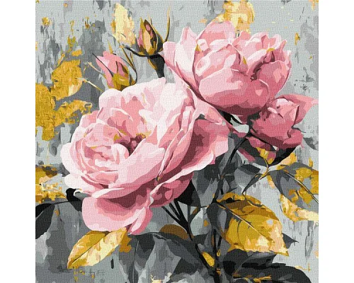 Картина за номерами Делікатна краса з фарбами металік art_selena_ua 40х40 Ідейка (KHO3346)
