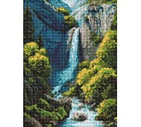 Алмазна мозаїка Водоспад у горах art_selena_ua 30х40 Ідейка (AMO20230)