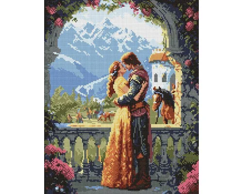 Алмазна мозаїка Принцеса та лицар art_selena_ua 40х50 Ідейка (AMO20078)