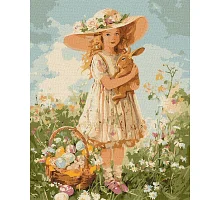Картина по номерам Девочка с кроликом art_selena_ua 40х50 Идейка (KHO5187)