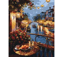 Картина по номерам Вечер на набережной с красками металлик art_selena_ua 40х50 Идейка (KHO6438)