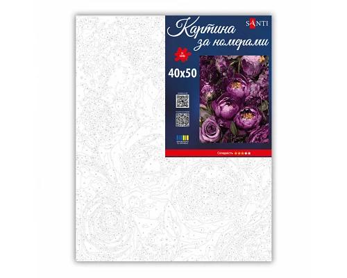 Картина за номерами Фіолетові, чарівні півонії 40x50см SANTI (955775)
