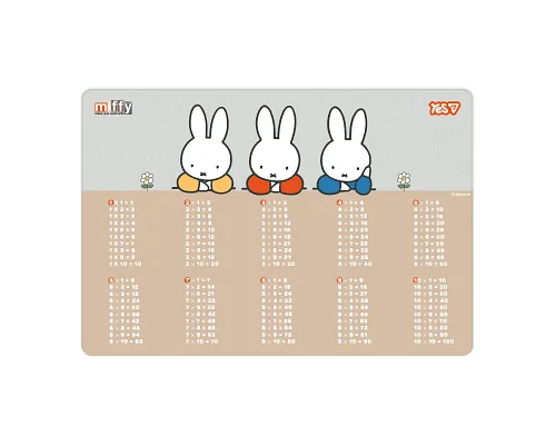 Подложка для стола пластиковая Miffy таблица умножения 42х29 см YES (492410)
