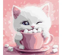 Картина за номерами Какао для котика (картина № 3) art_selena_ua 30х30 Ідейка (KHO6768)