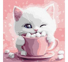 Картина за номерами Какао для котика (картина № 3) art_selena_ua 30х30 Ідейка (KHO6768)