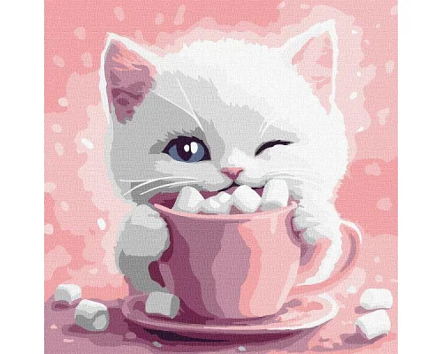 Картина за номерами Какао для котика (картина № 3) art_selena_ua 30х30 Ідейка (KHO6768)