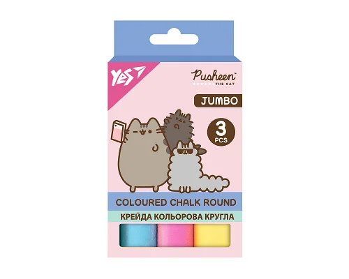 Мел цветной Yes Pusheen JUMBO 3 штуки (400553)