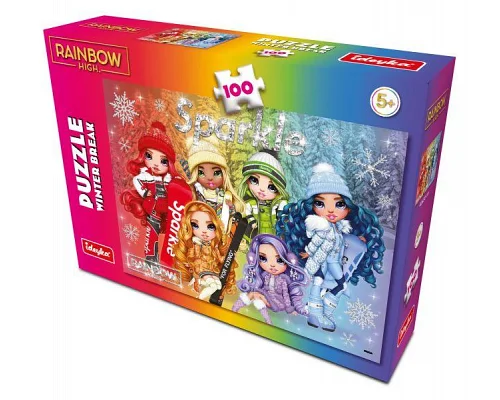 Пазли Rainbow High Winter Break, 100 елементів 30х40 Ідейка (LP100-002)