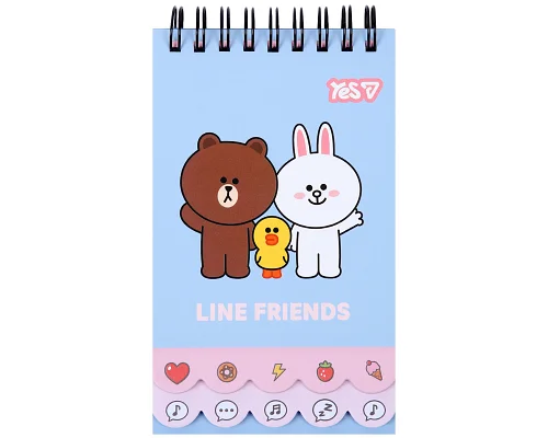 Блокнот Yes Line Friends Trio 85x137 60 аркушів (152161)