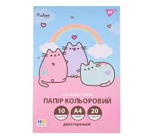 Папір кольоровий двосторонній Yes Pusheen 20 аркушів А4 скоба (955466)