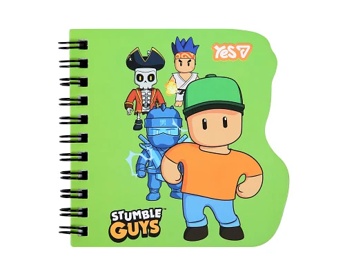 Блокнот фігурний Yes Stumble Guys Green 100x100 30 аркушів клітинка (152185)
