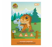 Картон кольоровий односторонній Jurassic World Kids 10 аркушів А4 папка YES (956848)