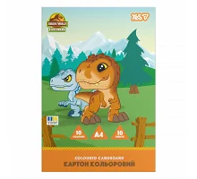 Картон кольоровий односторонній Jurassic World Kids 10 аркушів А4 папка YES (956848)